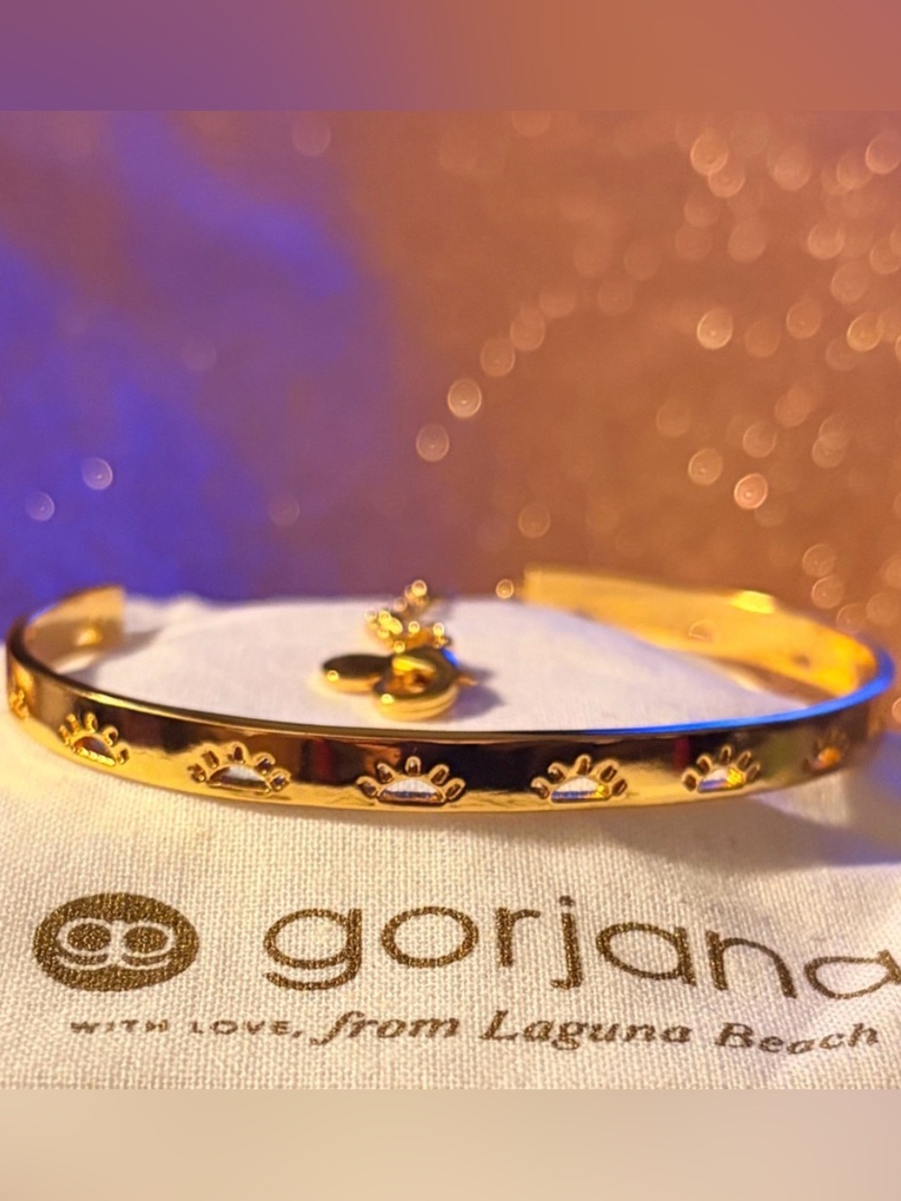 Gorjana Gold Sunburst Engraved Cuff Bracelet